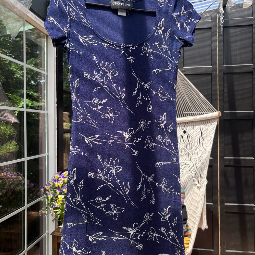 Oasis Navy Floral Mini Dress